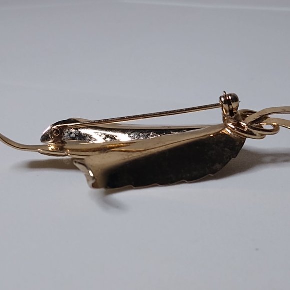 Vintage Metal 3 Feather Brooch - Picture 9 of 14